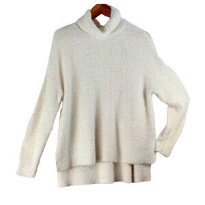 Soft Winter White Fuzzy Sweater by Sonoma Cowl Neck Women's Plus OX Cozy Cottage